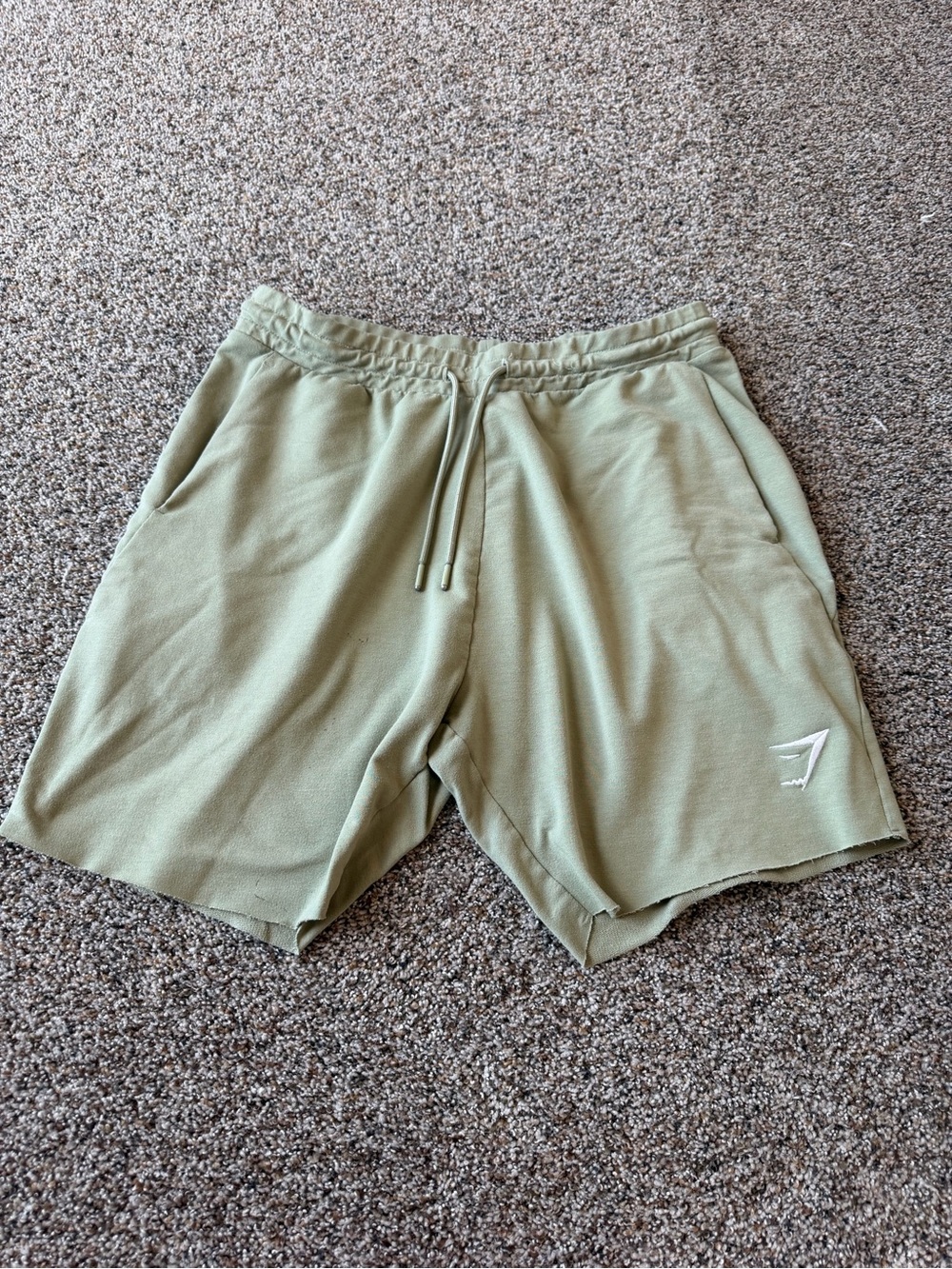 Gymshark Critical 9" Shorts Light Green Raw Hem Men's Large L